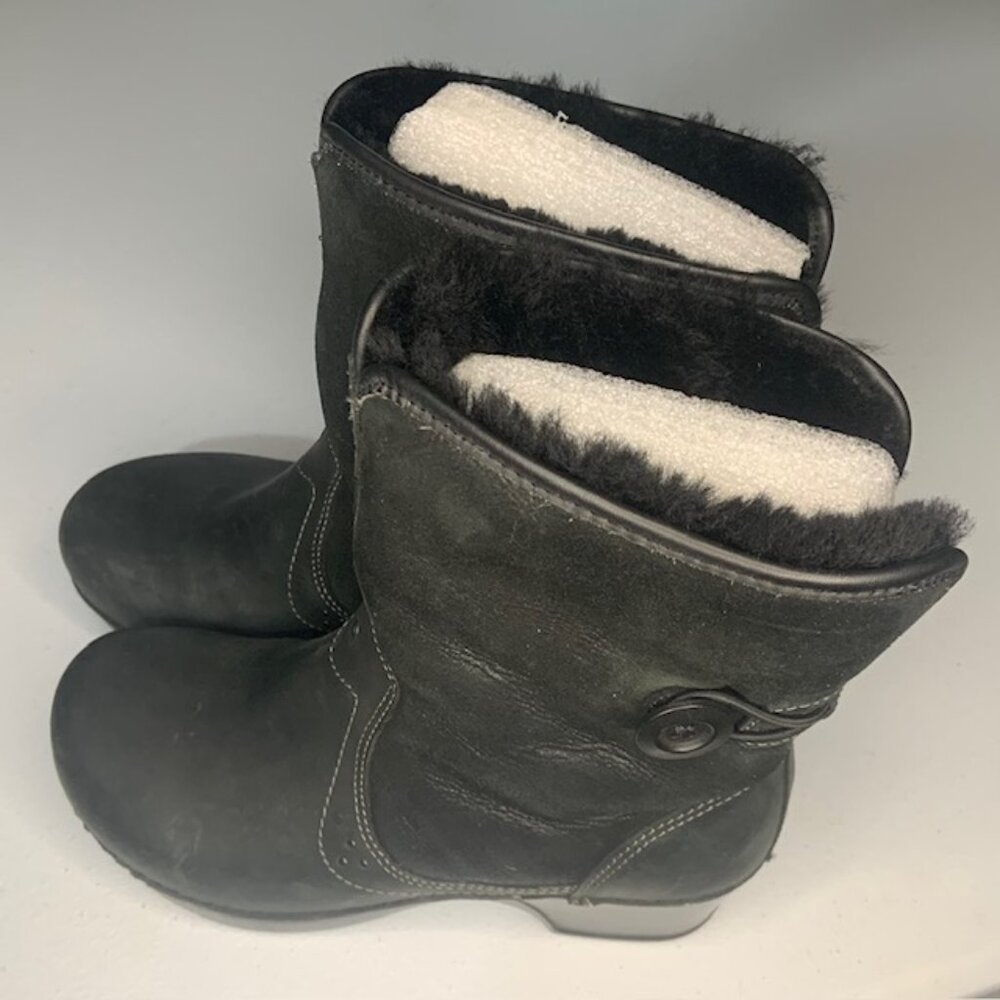 Dansko Stormy Leather Shearling Lined Clog Boots Cabin Core Size EU 37 US 6.5- 7 - Picture 5 of 11